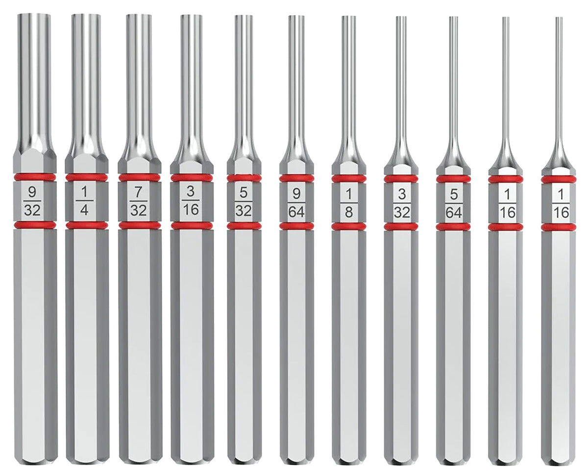 Real Avid Accu-Punch Standard Pin Punch Set Silver Steel 11-Piece Universal Firearm Gunsmithing