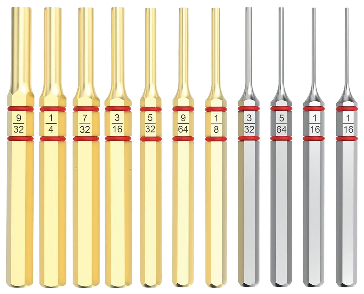 Real Avid Accu-Punch Pin Punch Set Brass and Steel 11-Piece Universal Firearm Gunsmithing Tool