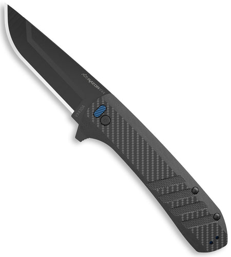 Outdoor Edge Razor VX4 EDC Folding Knife 3" Black Oxide 420J2 SS Drop Point Blade Carbon Fiber/G10