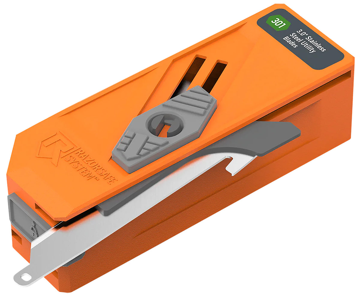 Outdoor Edge RR30D12C Blaze Orange Touch-Free Blade Dispenser – 12 Drop Point 3" Blades Included