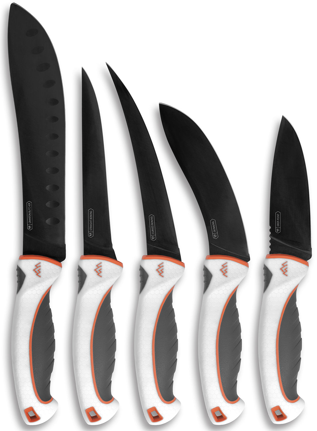 Outdoor Edge EM1 Ergo Max Processing Kit 5-Piece Black Titanium 5Cr13MoV Stainless Steel Knives