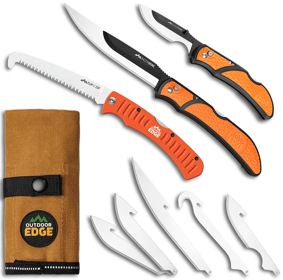 Outdoor Edge RazorGuide Pak RGP-1 Compact Field Dressing Kit with Replaceable Blades and Saw