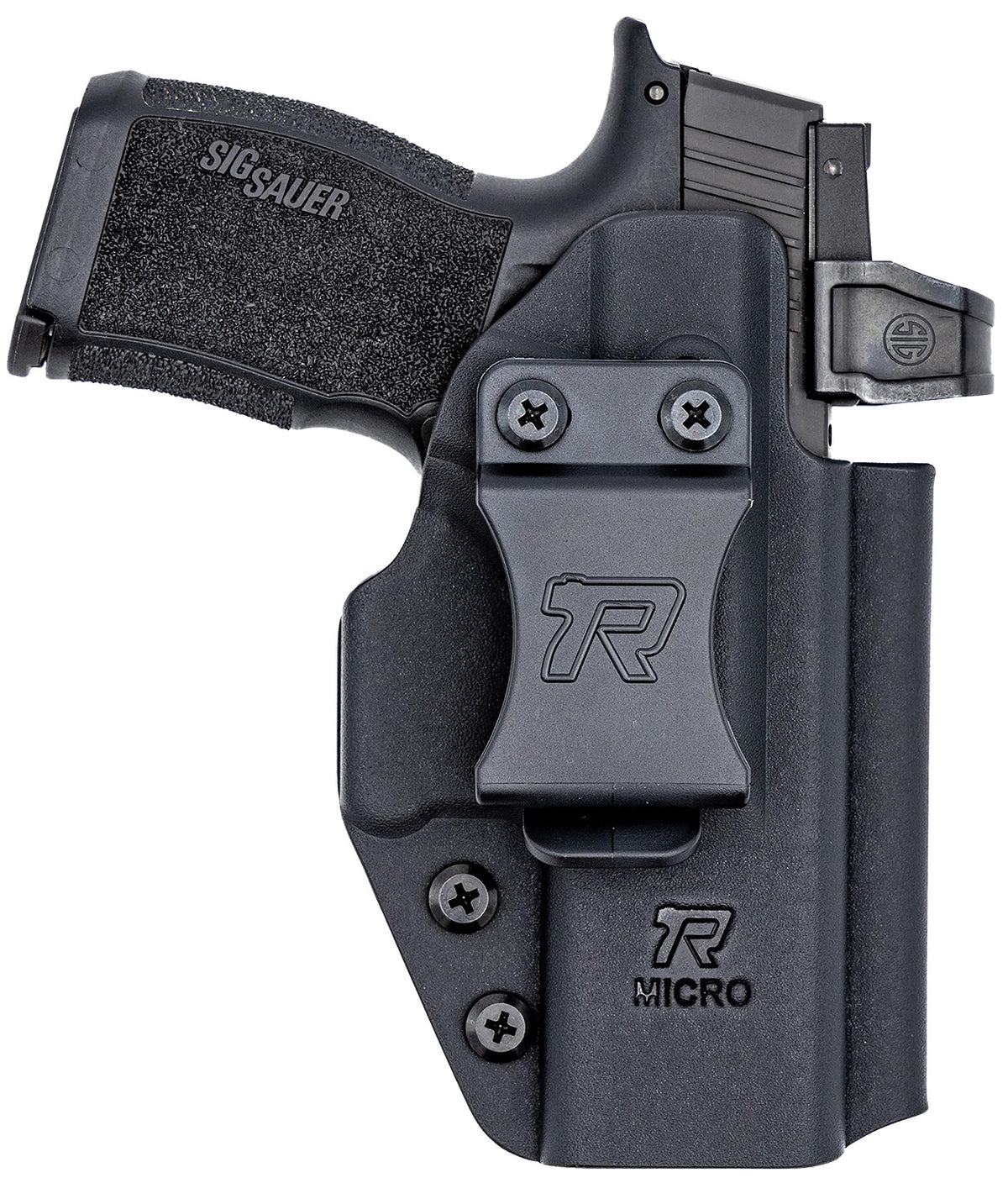 Rounded Gear Universal IWB Kydex Holster Fits Compact Handguns Black Right Hand