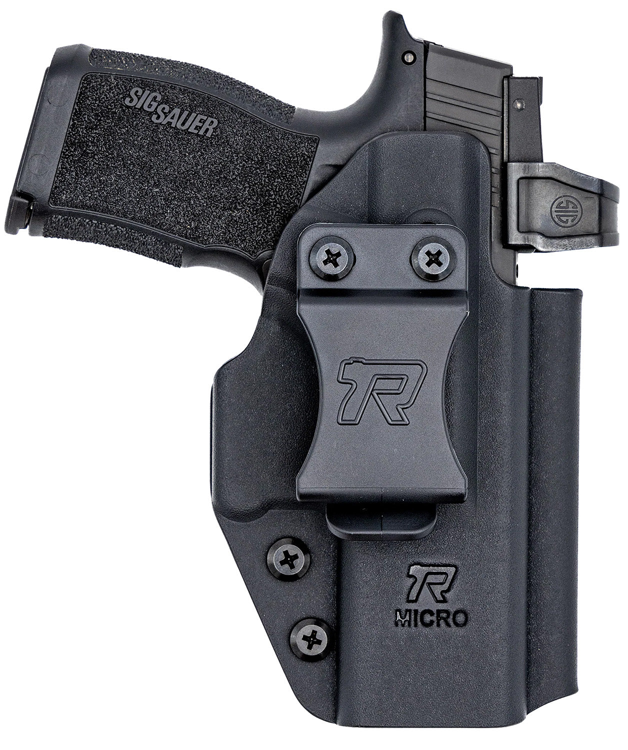 Rounded Gear Universal IWB Kydex Holster Fits Compact Handguns Black Right Hand