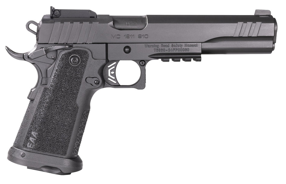 Girsan 395075 Witness2311 10mm Auto 15+1 6" Black Steel Barrel, Black Optic Ready/Serrated Steel Slide, Black Polymer Frame w/Beavertail & Picatinny Rail, Black Checkered Polymer Grip, Ambidextrous