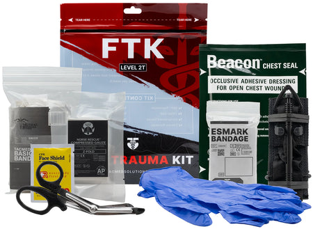 Tacmed Solutions Trauma Kit Level 2T Field with CPR Shield Nitrile Gloves and Trauma Shears