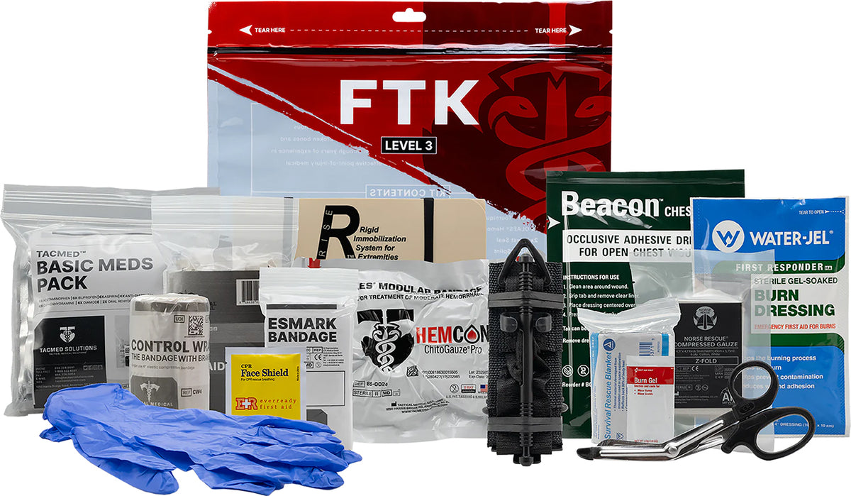 Tacmed Solutions Trauma Kit Level 3 Field Comprehensive with SOF Tourniquet and Hemostatic Bandage