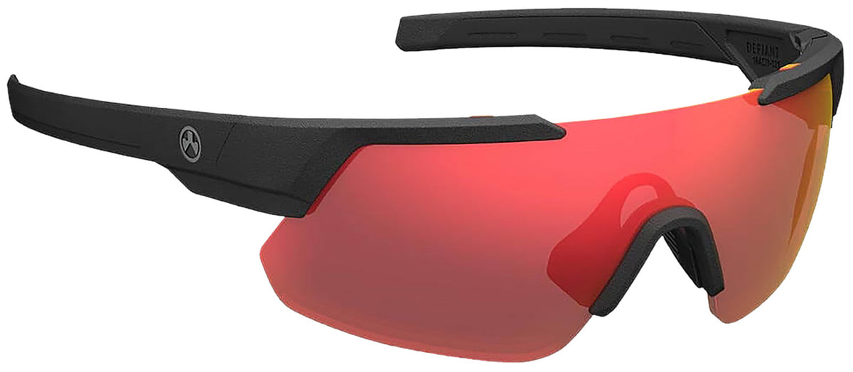 Magpul MAG104410011140 Defiant Eyewear Gray Red Lens Black Polycarbonate Frame