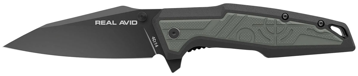 Real Avid AVRAV1 RAV-1 3.25" Modified Clip Point Folding Pocket Knife Black Oxide Blade