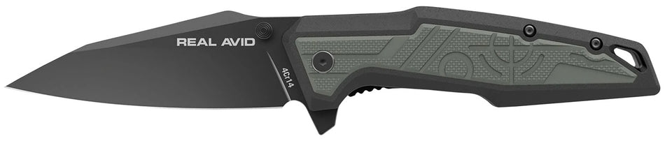 Real Avid AVRAV1 RAV-1 3.25" Modified Clip Point Folding Pocket Knife Black Oxide Blade