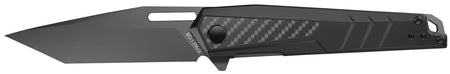 Real Avid AVRAV6 RAV-6 3.40" Tanto Titanium Finish Folding Knife Black Aluminum Carbon Fiber Handle