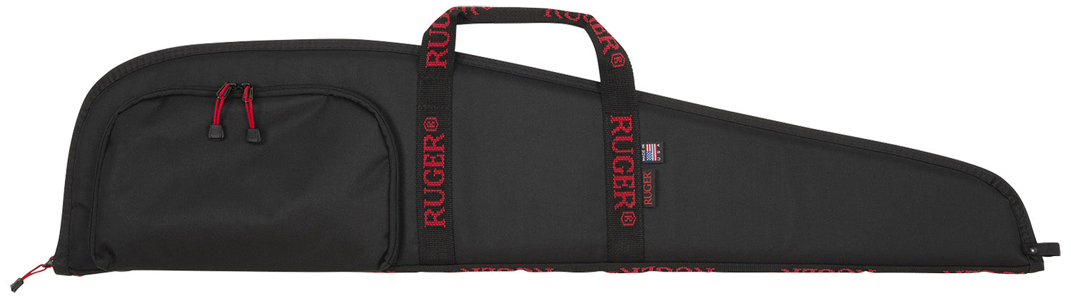 Ruger 27140 40-Inch Black Endura Rifle Case Red Logo Zippered Accessory Pocket Dense Foam