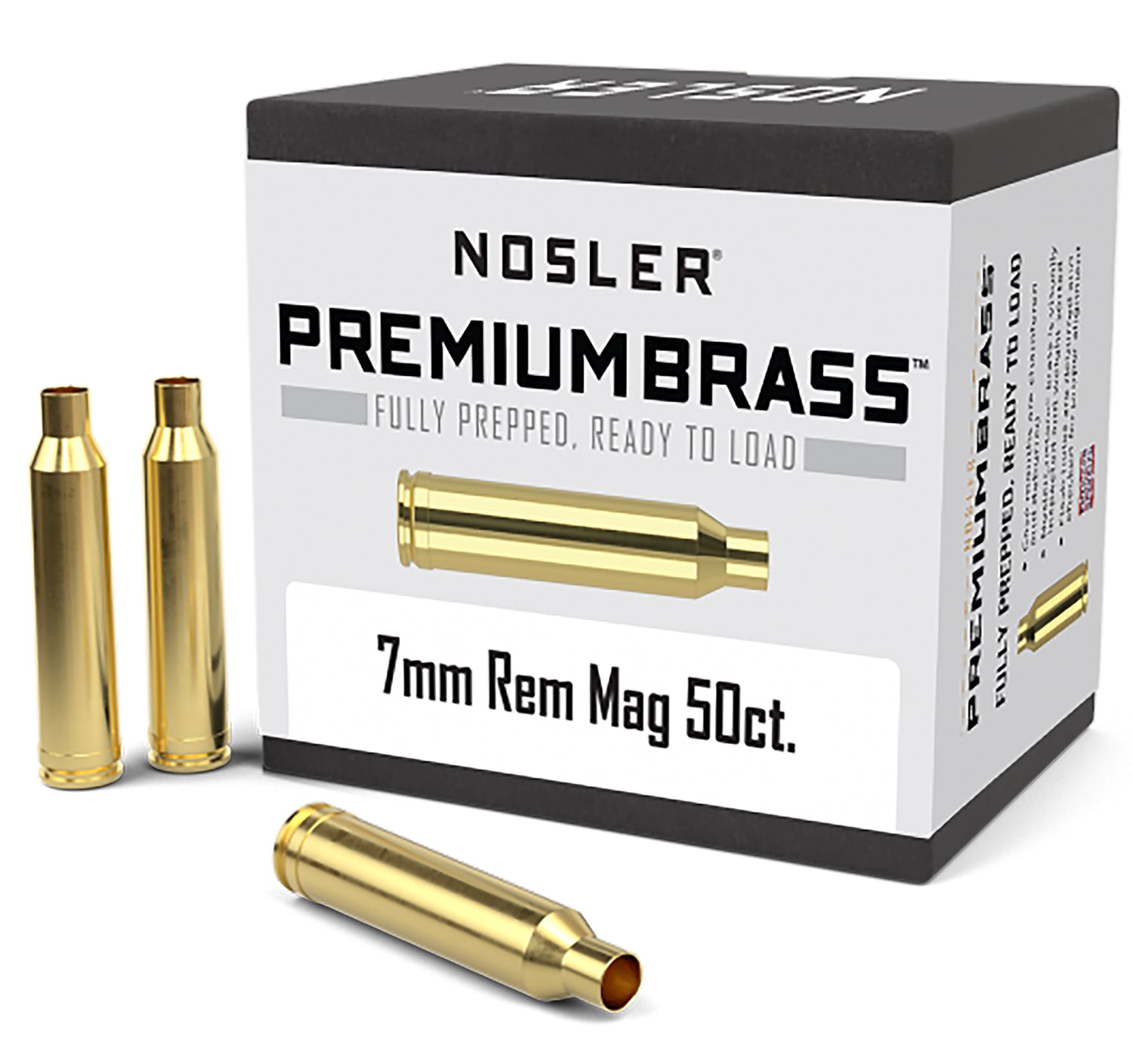 Nosler 7mm Rem Mag Premium Unprimed Rifle Brass Cases 50/Box