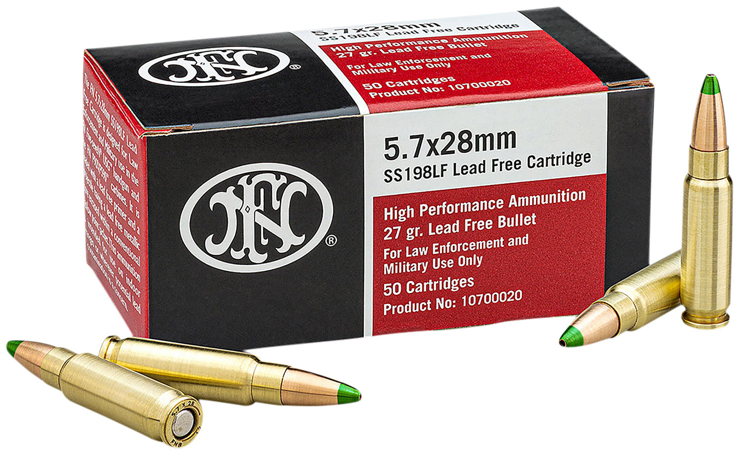 FN 5.7x28mm FN Hollow Point FN SS198LF 27 grain Jacketed Hollow Point ammunition