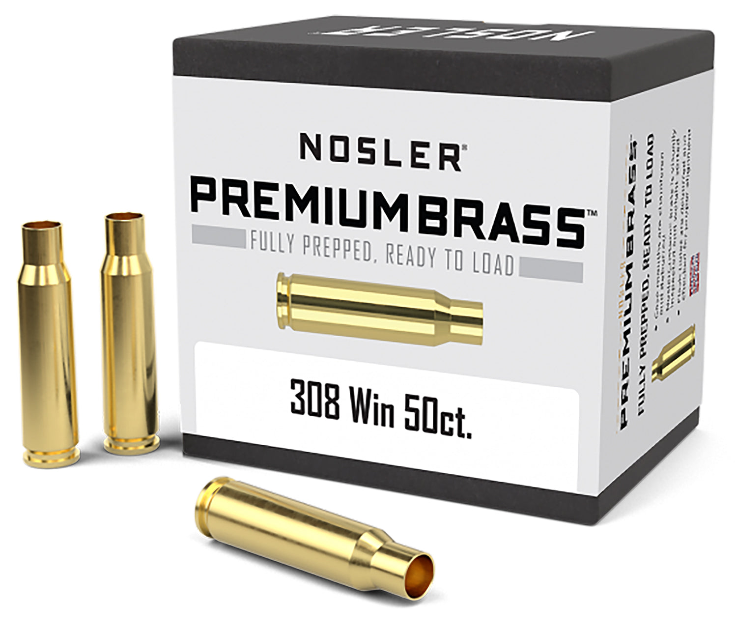 Nosler 308 Win Premium Unprimed Rifle Brass Cases 50/Box