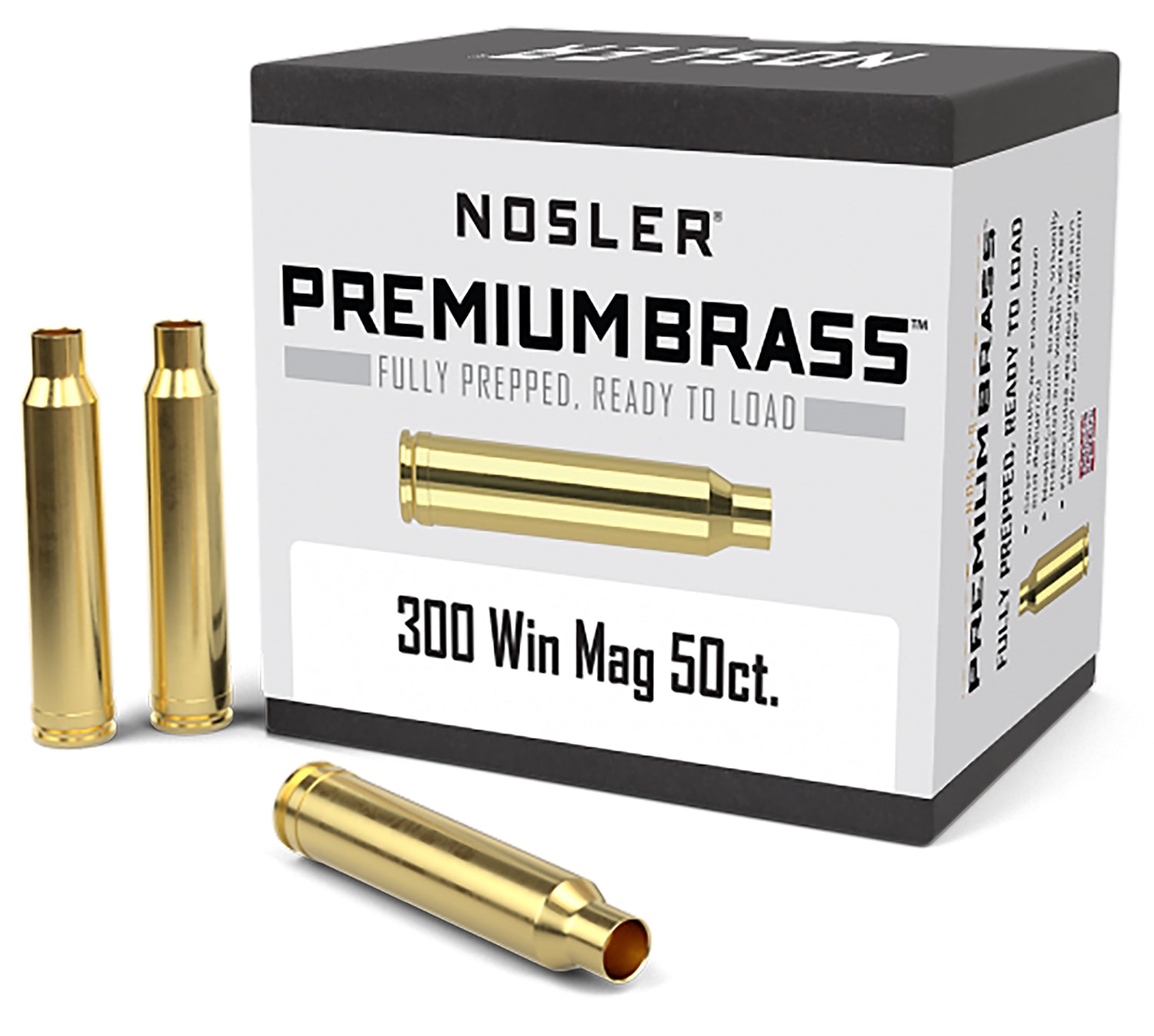 Nosler 300 Win Mag Premium Unprimed Rifle Brass Cases 50/Box