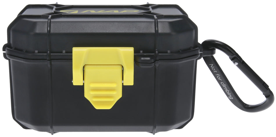 NAP Broadhead Storage Case Black/Yellow ABS Housing with Impact-Resistant Aluminum Carabiner
