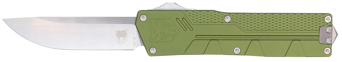 CobraTec Paragon Edge Automatic OTF Knife Satin VG-10 SS Blade OD Green Textured Handle Window Breaker