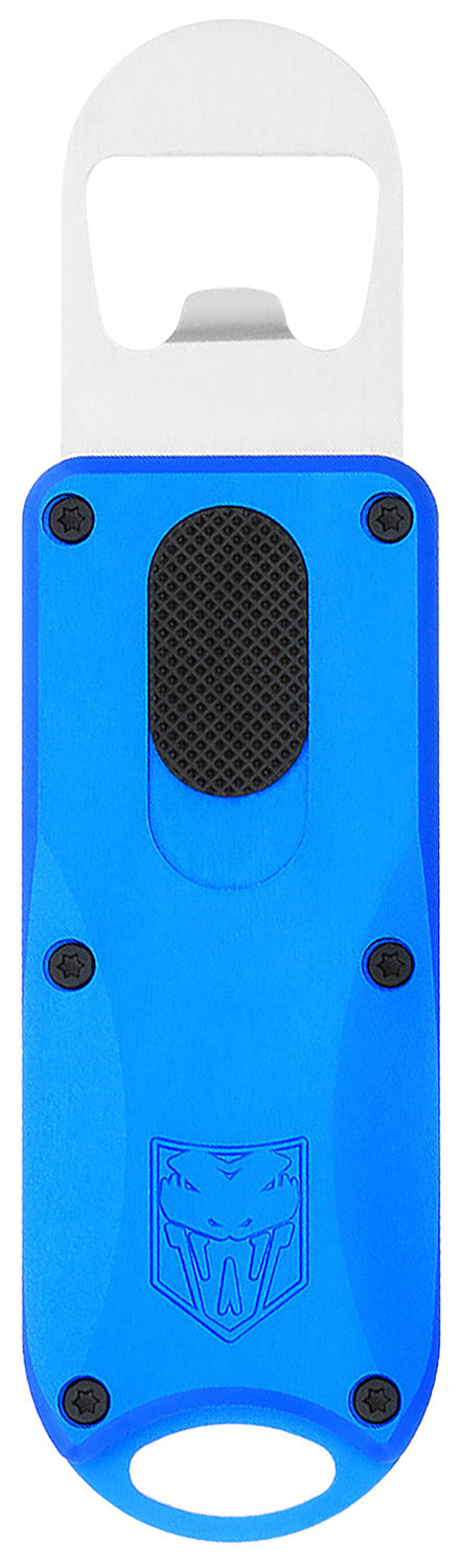 CobraTec CTOTFBOBLU Blue Anodized Aluminum OTF Bottle Opener with Stainless Opener