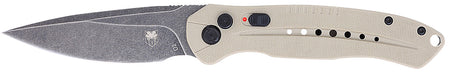 CobraTec Diablo Folding Automatic Knife 3.50" Stonewashed D2 Blade Tan G10 Scales Safety Switch