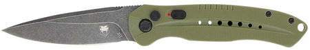 CobraTec Diablo Folding Automatic Knife 3.50" Stonewashed D2 Blade OD Green G10 Scales Safety Switch