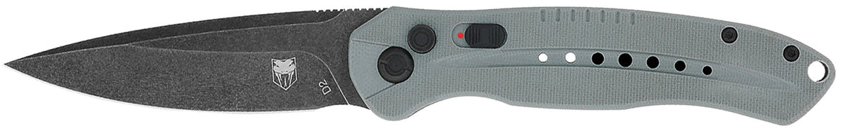 CobraTec Diablo Folding Automatic Knife 3.50" Stonewashed D2 Blade Gray G10 Scales Safety Switch