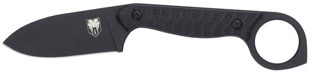 CobraTec Wolfteeth EDC Folding Knife 2.75" Black 14C28N Drop Point Blade Black G10 Ring Handle