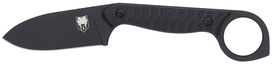 CobraTec Wolfteeth EDC Folding Knife 2.75" Black 14C28N Drop Point Blade Black G10 Ring Handle