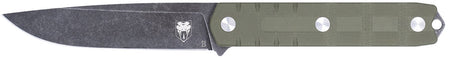 CobraTec Outdoor Warrior Full Tang Fixed Blade Knife 4.50" Stonewashed D2 OD Green G10 Scales Kydex Sheath