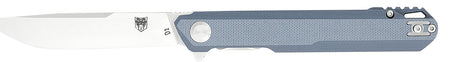 CobraTec Monarch 3.50" Folding Plain Satin D2 Steel Drop Point Blade, 4.75" Gray G10 Scales