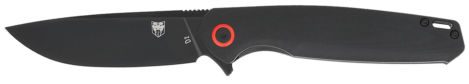 CobraTec Rath EDC Folder 3.50" Plain Black D2 Blade with 4.50" Black G10 Scales