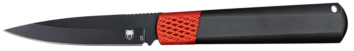 CobraTec Gideon Hidden Release OTF 3" Black D2 Steel Blade, 4.25" Black/Red Aluminum Frag Handle