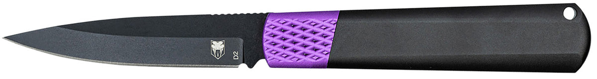 CobraTec Gideon 3" Folder Hidden Release Black Stonewashed D2 Blade, 4.25" Black/Purple Aluminum Scales