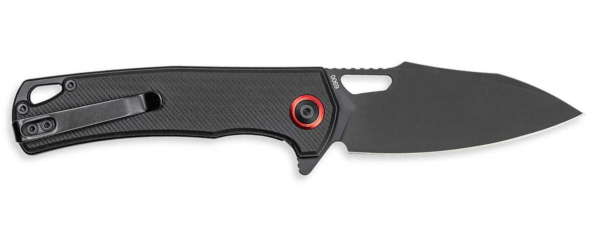CobraTec Wolverine Liner Lock 3.13" OTF Black TiCN D2 Drop Point Blade, 4.25" Black Textured G10 Handle