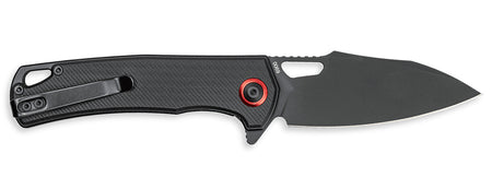 CobraTec Wolverine Liner Lock 3.13" OTF Black TiCN D2 Drop Point Blade, 4.25" Black Textured G10 Handle