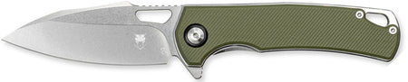 CobraTec Wolverine Liner Lock 3.12" OTF Satin TiCN D2 Drop Point Blade, 4.25" Green Textured G10 Handle