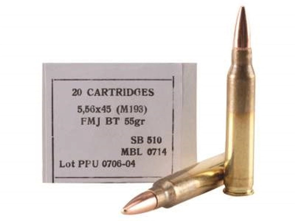 Prvi PPU 5.56x45mm NATO Ammunition M193 55 Grain Full Metal Jacket