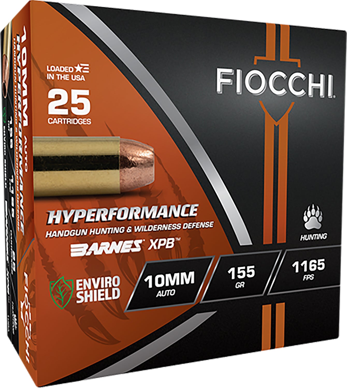 Fiocchi 10mm Auto Hyperformance Hunt 155 grain XPB Jacketed Hollow Point ammunition