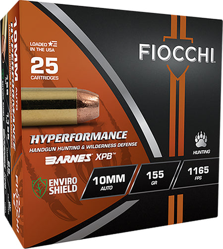 Fiocchi 10mm Auto Hyperformance Hunt 155 grain XPB Jacketed Hollow Point ammunition