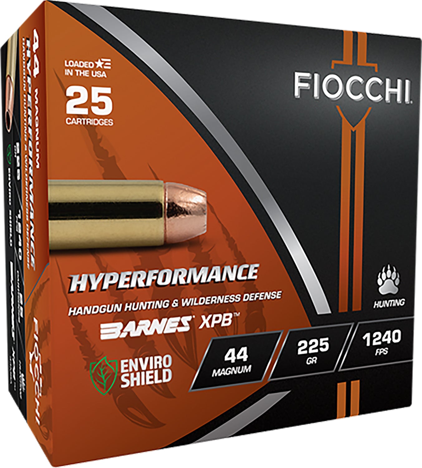 Fiocchi .44 Magnum XPB 225 grain Jacketed Hollow Point ammunition