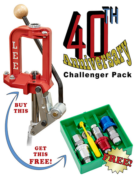 Lee Challenger III O-Frame Reloading Press 40th Anniversary Pack with 38 Spl / 357 Mag Die Set