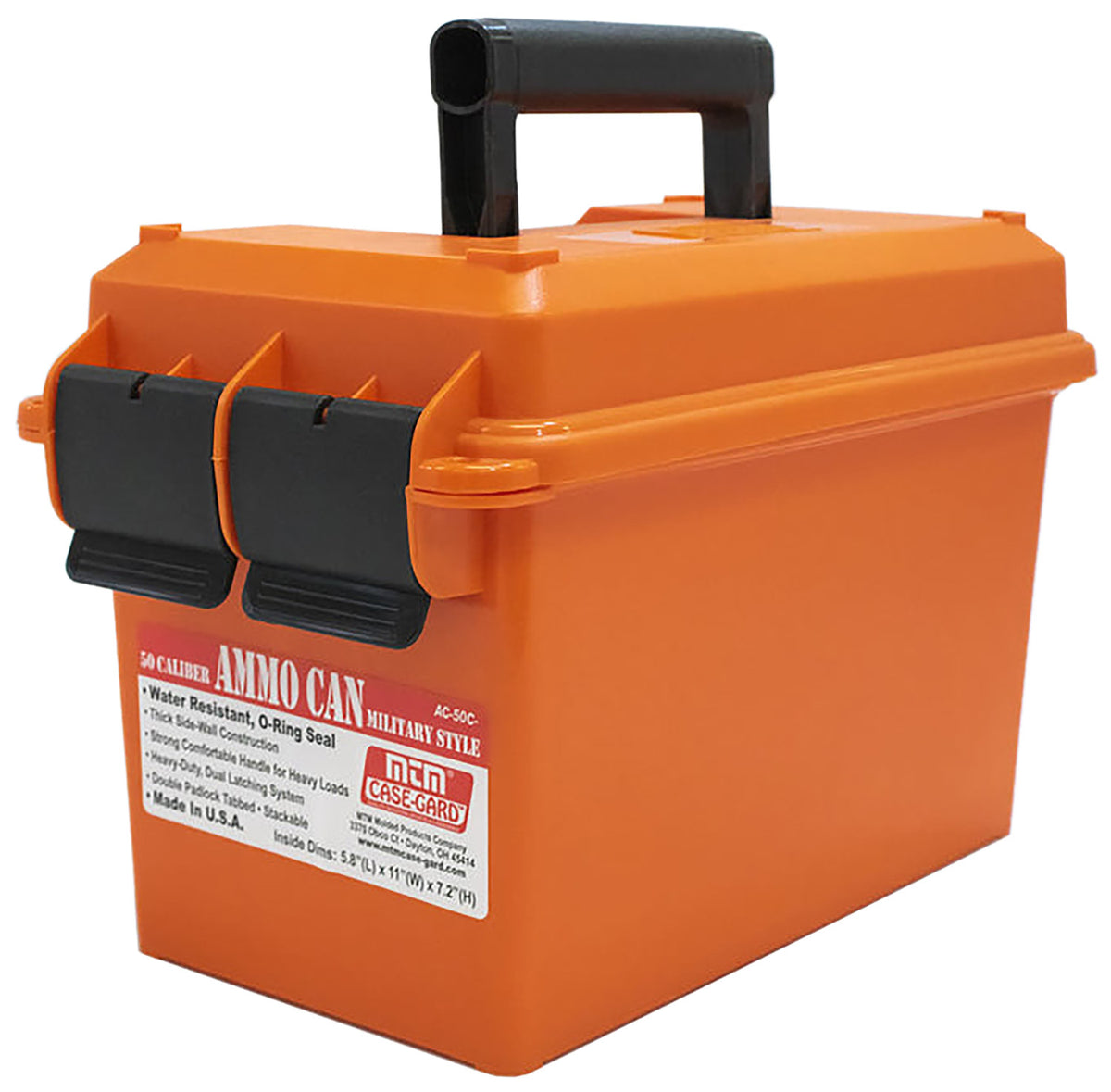 MTM Case-Gard AC50C35 Polypropylene 50 Cal Ammo Can with Dual Latch Orange