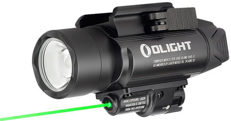 Olightstore Baldr Pro Black 300/500/1350 Lumens Weapon Light Green Laser CR123A