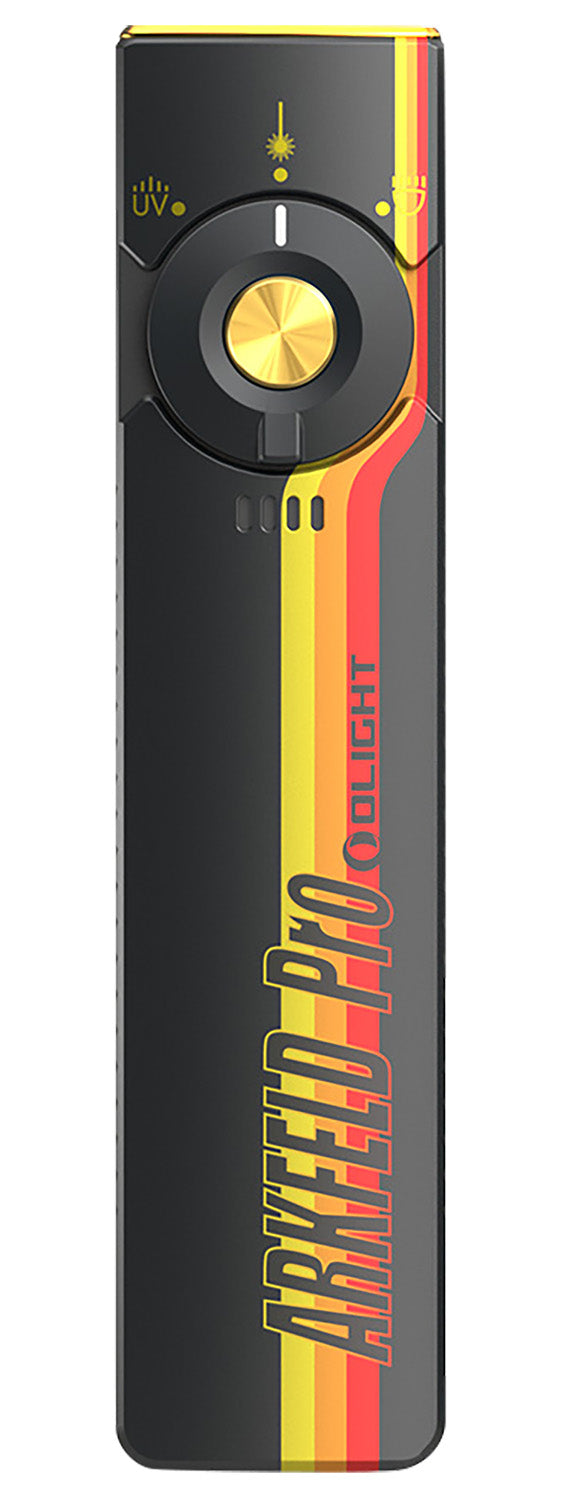 Olight ARKFELDPRO3RRSV3 Arkfeld Pro Black/Racing Stripes 1/15/100/420/1,300 Lumens Green Laser UV