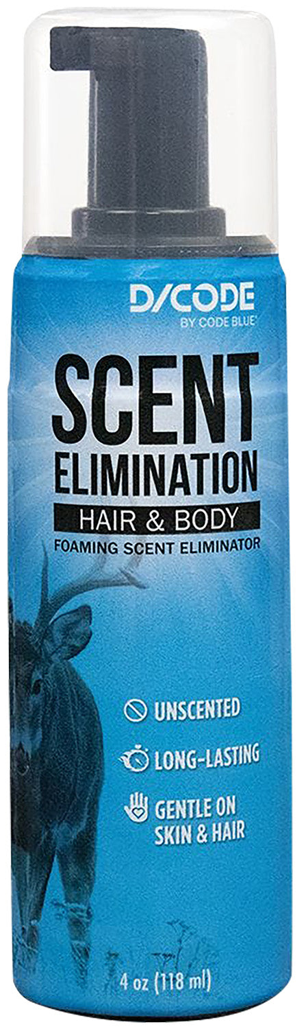 Code Blue OA1435 Scent Eliminator Hair Body Foam 4 oz Bottle