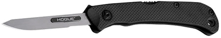Hogue Expel 2.50" Scalpel Folder, Satin High Carbon Steel Blade, Black G10/SS Handle with Dual-Action Ejector-Lock