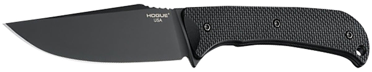 Hogue Extrak XL 3.90" Fixed Clip Point Plain Blade, CPM M4 Tool Steel Black Cerakote, Black G10 Handle & ULTICLIP Sheath