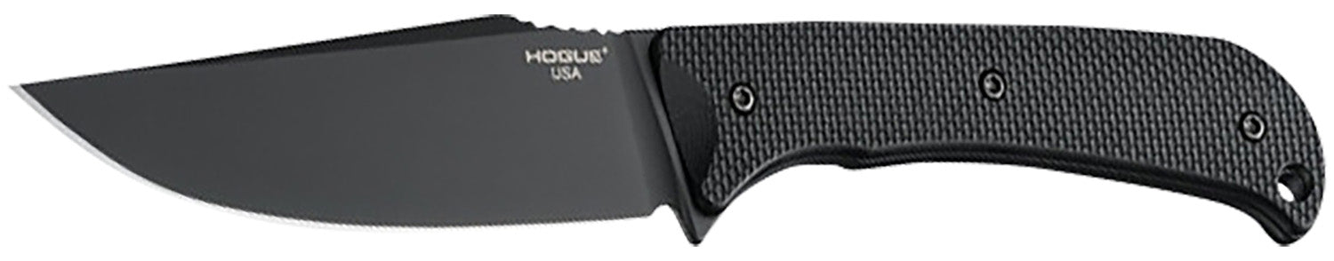 Hogue Extrak XL 3.90" Fixed Clip Point Plain Blade, CPM M4 Tool Steel Black Cerakote, Black G10 Handle & ULTICLIP Sheath