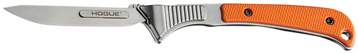 Hogue 35874 Expel Fixed Scalpel Knife 2.050" High Carbon Steel Blade Orange G10 Scales SS Handle w/ Blade Set