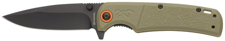 Browning 3220513 Buckmark Slim 3.13" EDC Folding Knife Drop Point D2 Steel Blade, Textured Sage Handle